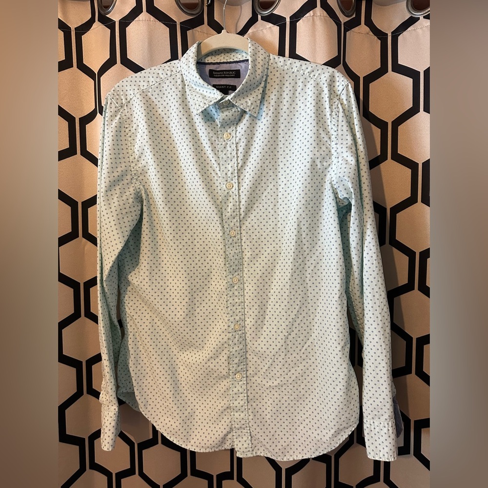 Banana Republic Light Blue Floral Shirt